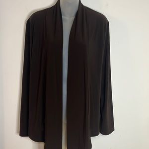 Coldwater Creek Chocolate Brown Long Sleeve Open Front Knit Cardigan Size M